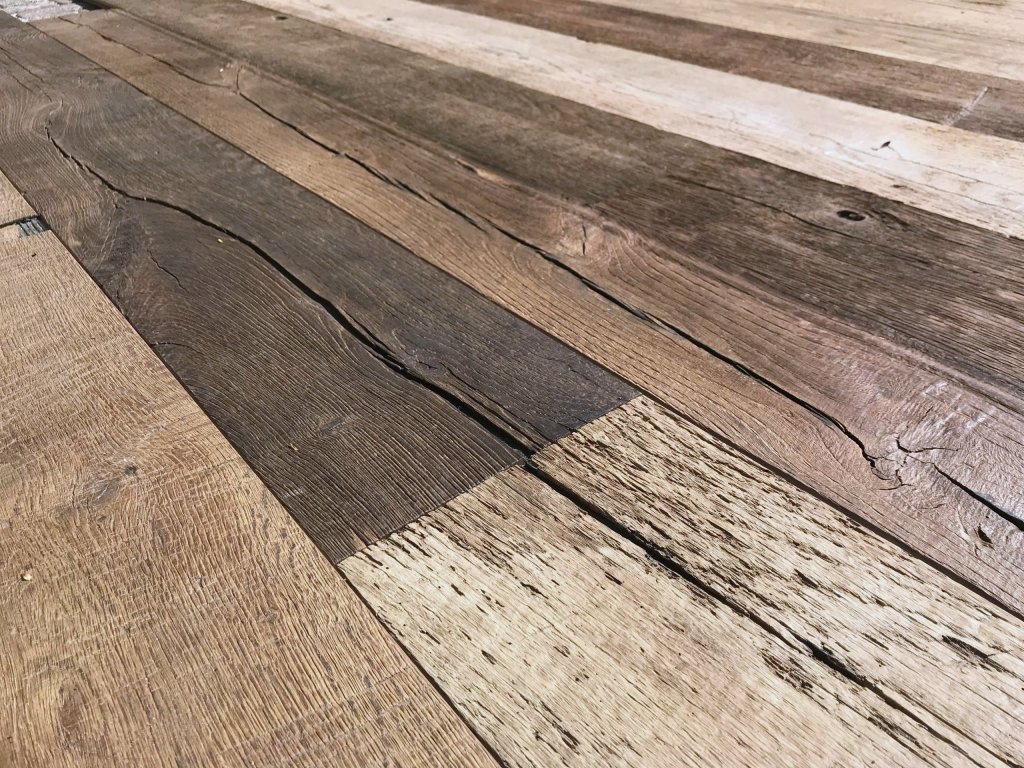 Reclaimed eiken Multiplank vloeren Historisch Hout